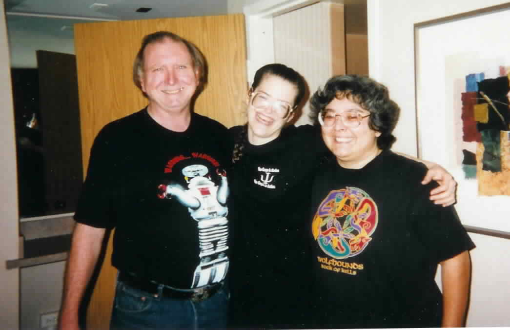 With Jim Cryer (1942-2003) and Sherri Benoun at a Gallifrey Convention