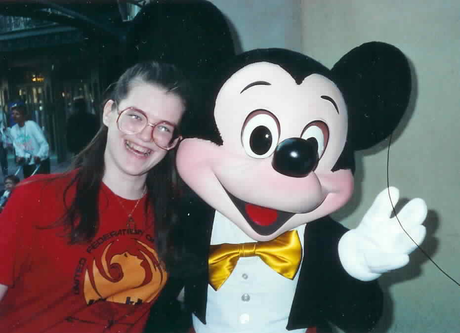 With Mickey Mouse